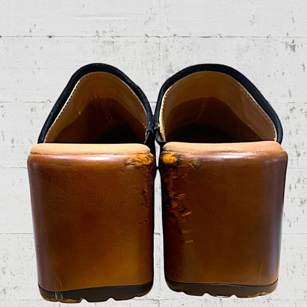 Crown Vintage Black Suede Cami Clogs Size 8 - Picture 4 of 9